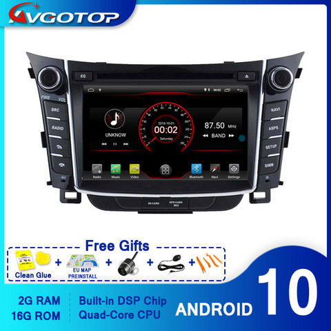 AVGOTOP Android 10 Car Radio GPS DVD Player for HYUNDAI i30 2011 2012 2013 Wifi Blueooth Vehicle Navigation Multimedia ► Photo 1/6