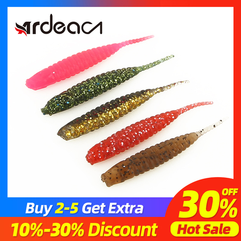 Ardea Soft Lures worm Baits Fishing Lure 40mm 0.4g 30pcs Shad Silicone Bait Tail Jigging Wobblers Bass Pike Fishing Tackle ► Photo 1/6