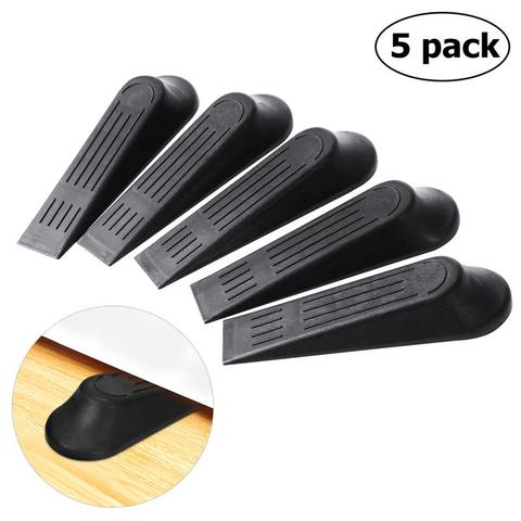 WINOMO 5pcs Door Stop Stoppers Door Block Wedges (Black) ► Photo 1/6