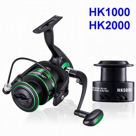 HK1000 HK2000 Good Quality Fishing Reel Lieyuwang Steel Bearings Brass Gear Shaft Alloy Aluminium Parts 5.2:1 with 2 Line Cups ► Photo 1/3