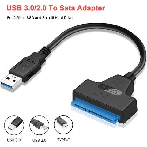 USB 3.0 SATA 3 Cable Sata to USB 3.0 Adapter Up to 6 Gbps Support for 2.5 Inch External SSD HDD Hard Drive 22 Pin Sata III Cable ► Photo 1/6