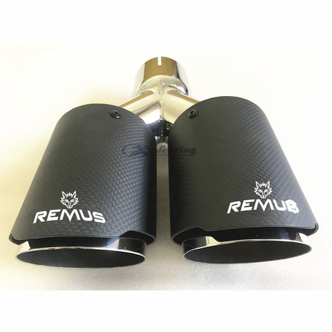 Car exhaust pipe remus carbon fibre styling Stainless steel dual Universal  Automobile  Muffler accessories ► Photo 1/5