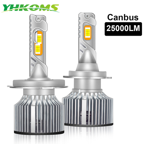 YHKOMS 80W 25000LM Canbus H4 H7 H1 LED Car Headlight H8 H9 H11 9005 9006 9012 ar Styling Auto Headlamp Fog Light Bulbs 12V 24V ► Photo 1/6