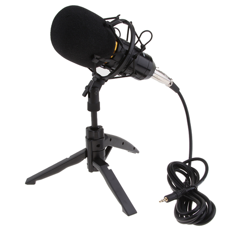 BM800 Plug and Play Condenser Microphone, Home Studio Recording Broadcasting Interview Karaoke with Tripod Stand Filter Shield ► Photo 1/6