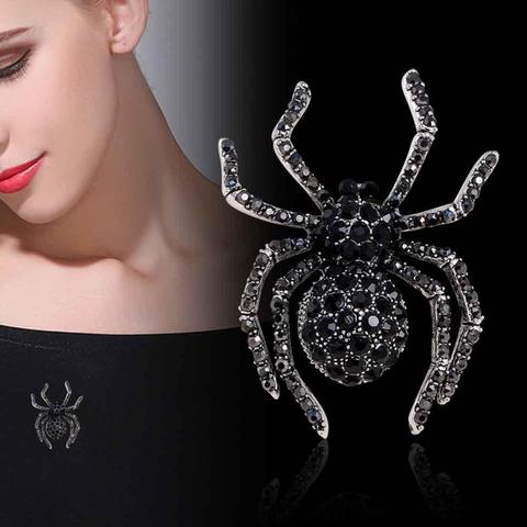 Vintage Women Rhinestone Inlaid Spider Brooch Pin Bag Badge Lapel Jewelry Gift серебряные брошки prendedor mujer 2022 ► Photo 1/6