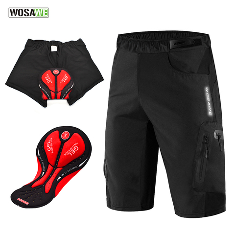 WOSAWE Men's Cycling Shorts Non-Removable Gel Pad Men's Underpants Cycling Underwear MTB Shorts Road Bike Downhill Shorts ► Photo 1/6