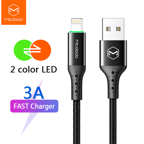 Mcdodo Auto Disconnect USB Cable 3A Fast Charging for Lightning IPhone 11 Pro Max XS XR X 8 Plus IPad IOS 13 Charger Data Cable ► Photo 1/6