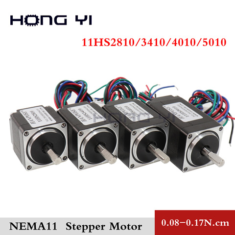 NEMA11 hybrid Stepper motor 11HS2810 3410  5010  28x28x34mm 0.17N.m 2 phases 4 wires 1.8 degrees for 3D Medical machinery ► Photo 1/6