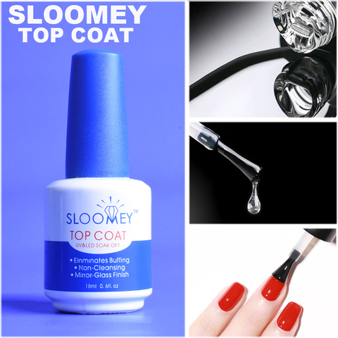 SLOOMEY 18ml Top Coat UV Gel Nail Polish Professional Mirror Soak Off UV LED Gel Nail Polish Matte No-Wipe Top Coat Nail Gel ► Photo 1/6