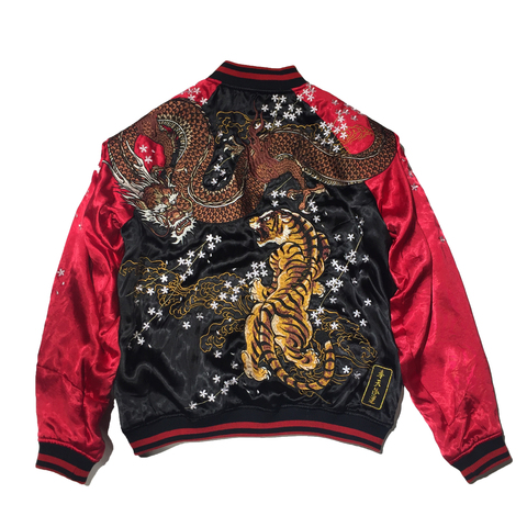 Men's Yokosuka High Quality Reversible Jacket Embroidered Dragon Tiger Baseball uniform High Street Fashion Plus Size Coats L ► Photo 1/5