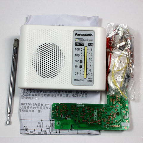 AM/FM Stereo Radio Kit DIY Electronic Assemble Set Kit Portable FM AM radio DIY parts For Learner CF210SP ► Photo 1/5
