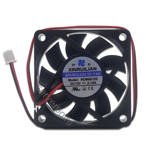 Free shipping For XINRUILIAN RDM6015S DC12V 0.15A 2pin 2wire 6015 6CM 60MM 60X60X15MM Cooling Fan ► Photo 1/3