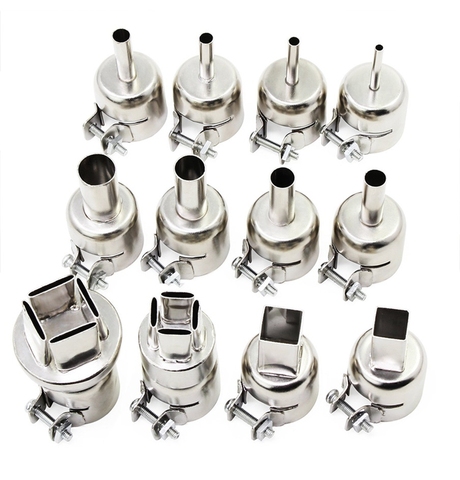 12PCS Universal Heat Nozzle 3-20mm Hot Air Heat Resisting Nozzles Tips Tool for 850 Series Hot Air Soldering Station ► Photo 1/6