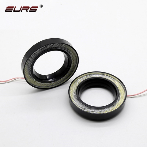 EURS 2PCS Car Angel Eyes Led Halo Ring Headlight DRL fog Lights Daytime Running Light Car lamp Accessories 89mm  64mm 76mm White ► Photo 1/6