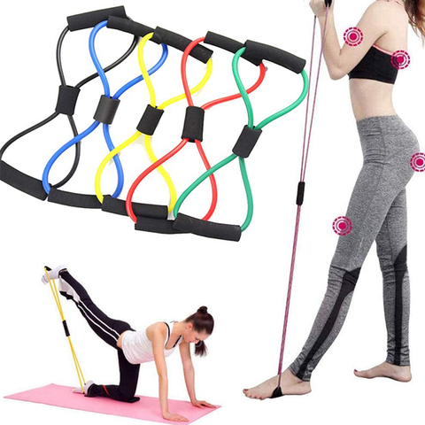 Yoga Resistance Exercise Bands Gym Fitness Equipment Pull Rope 8 Word Chest Expander Elastic Muscle Training Tubing Tension Rope ► Photo 1/6