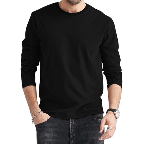 20 Styles Male Long Sleeve T-Shirts Men Cotton Summer Female Basic Tshirts Women Plain Brand Round Neck Slim Tees Shirt Solid ► Photo 1/6