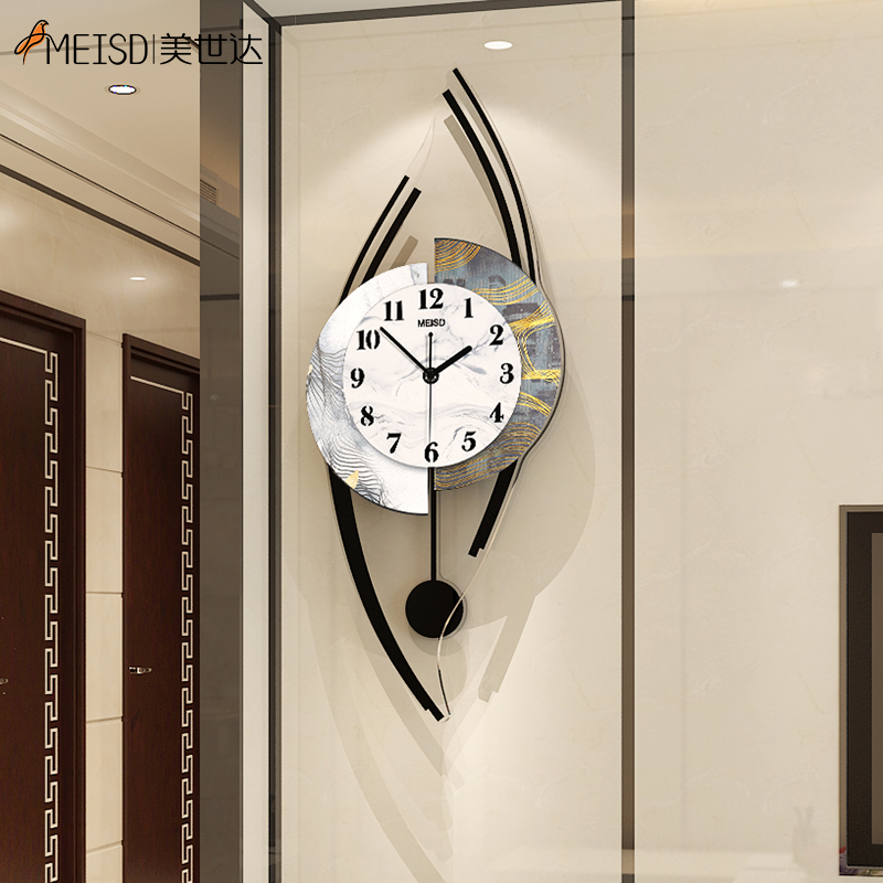 Meisd Nordic Clock Pendulum Wall Clocks Large Home Quartz Watch Art Poster Modern Horloge Acrylic Decoration Alitools - Large Modern Pendulum Wall Clock