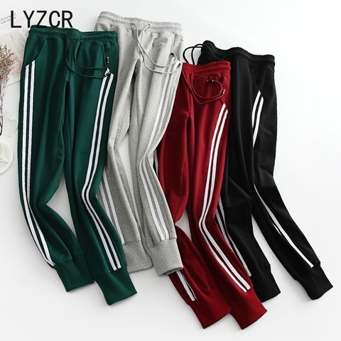 LYZCR Casual Haren Pants Women Autumn 2022 Stiped Sweatpants For Women High Waist Women's Pencil Trousers Pants With Stripes ► Photo 1/6