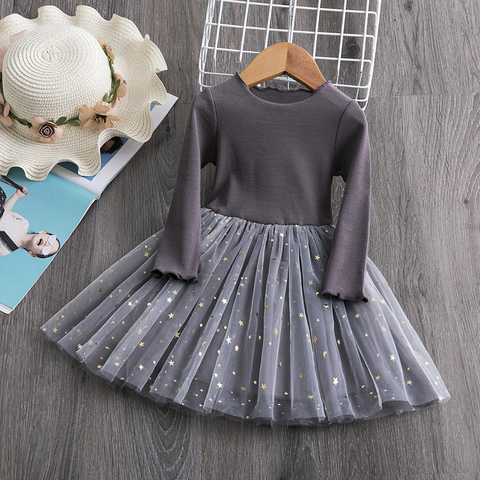 Little Girl Dress Long Sleeve Knit Dresses Children Casual Clothing Kids Baby Girl Clothes 1 to 4 Years Tutu Birthday Party Wear ► Photo 1/6