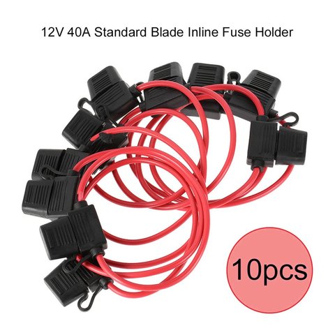 10pcs/set 12V 40A Professional Standard Blade Inline Fuse Holder Splash Proof for Car Bike with Waterproof Dustproof Cover Hot ► Photo 1/6