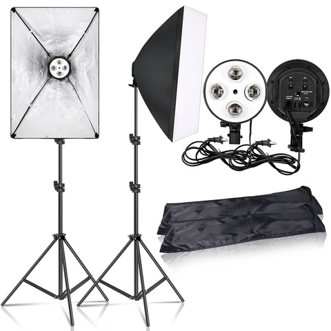 SH Photography Softbox Lighting Kit,Photo Studio Light Box Kit,Continuous Shooting Light Lamp Soft Box With E27 Base Accessories ► Photo 1/6