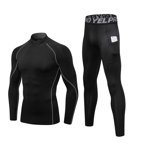 Thermal Underwear Sets Men High Collar Winter Long Johns Thermo Underwear Compression Sweat Quick Drying Thermal Clothing ► Photo 1/6