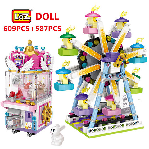 LOZ Mini Blocks Friends Amusement Park Ferris Wheel Carousel Pirate Ship Pirate Ship Building Blocks DIY Bricks Toys for Girls ► Photo 1/5