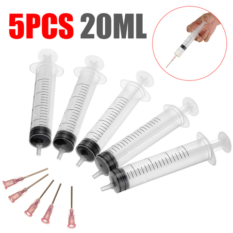 5Pcs 20ml Plastic Measuring Nutrient Syringe Epoxy Resin Syringe with Needles For Refilling And Measuring Liquids ► Photo 1/6