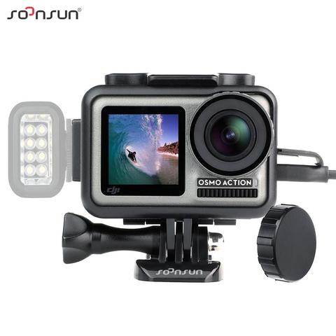 SOONSUN Protective Frame Case Housing Cover Shell Mount with Cold Shoe Adapter for DJI Osmo Action Sport Camera Accessories ► Photo 1/6