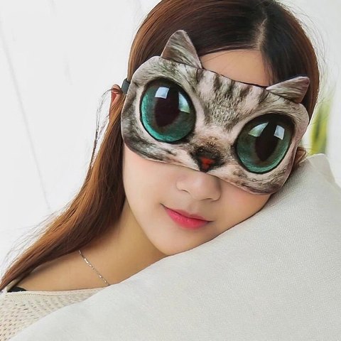 1PCS 3D Sleep Mask Cute Cartoon Cat Dog Sleeping Eye Mask Eyeshade Cover Soft Portable Animal Blindfold Eyepatch Eye Cover ► Photo 1/6