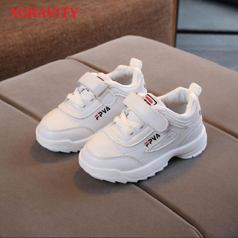 XGRAVITY Boys Girls Fashion Sneakers Baby/Toddler Little Kids Leather Trainers Children School Sport Shoes Soft Running Shoes 04 ► Photo 1/6