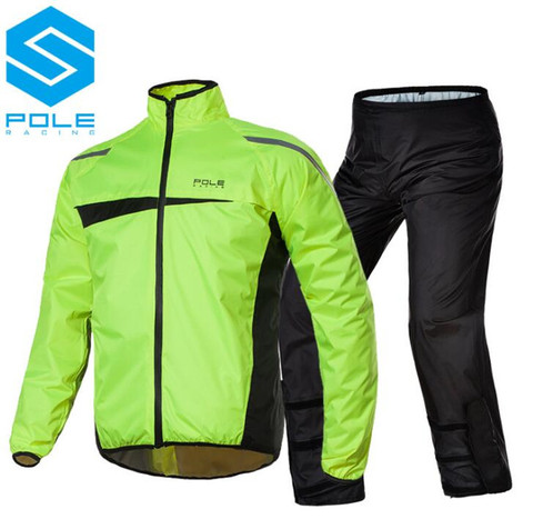 POLE Waterproof Motorcycle Rain Suit Raincoat+Rain Pants Poncho Motorcycle Rain Jacket Riding Motorbike Rain Coat Motorcycle ► Photo 1/5