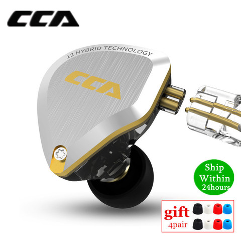 New CCA C12 5BA+1DD Hybrid Metal Headset HIFI Bass Earbuds In Ear Monitor Headphones Noise Cancelling Earphones C10 C16 ZSX A10 ► Photo 1/6