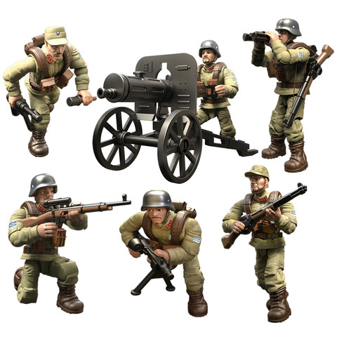 6Pcs Military Army World War WW2 SWAT Soldiers Police Figures Building Blocks Bricks Learning Toys For Children Gift ► Photo 1/6