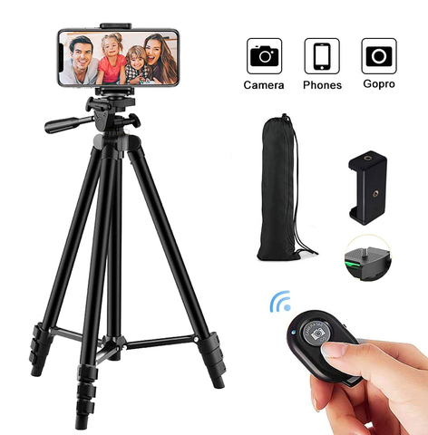 Camera Phone Tripod Selfie Stand Portable AdjustableStand Mount Smartphone Holder Clip Control Live Video Youtube Photography ► Photo 1/6