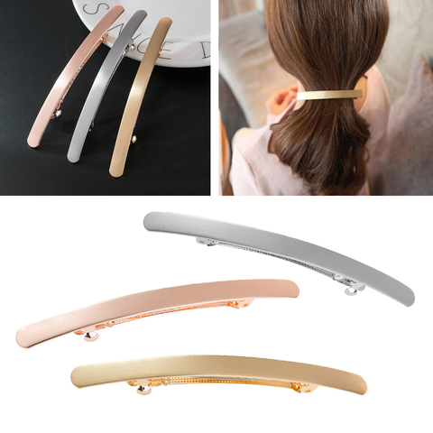 Automatic Smooth Spring French Barrette Slim Bridal Prom Hair Clip Hairpin Headwear for Women Girls ► Photo 1/6