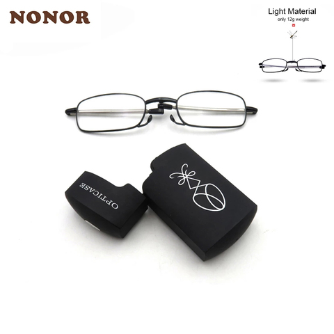 NONOR New Technology Reading Glasses Titanium Metal Rectangular Frame Foldable Small Eyewear Women Reading Glasses 1.5 2.0 ► Photo 1/6