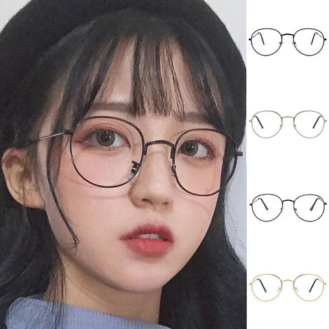 Fashion Vintage Retro Decorative Glasses Round Spectacle Frame Spectacle Frame Flat Mirror Glasses Frame Frame Metal Eye Glasses ► Photo 1/6