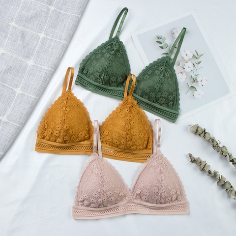 Comfortable Stylish lace bras no padding Deals 