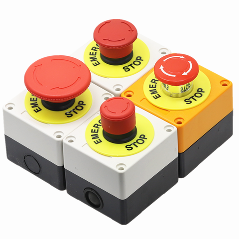 Emergency stop button switch Mushroom Head Button Switch  AC 660V 10A Elevator fire alarm emergency brake system button switch ► Photo 1/1