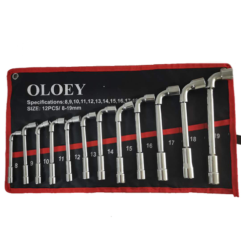 Pipe Socket Wrench Set High Carbon Steel L Type Pipe Perforation Outer Hexagon Sleeves Wrench Elbow Pipe Wrench Set ► Photo 1/6