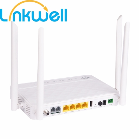 Optical Network Unit 4G/5G ONU ONT EPON GPON 4GE+2VOICE+2.4G/5.8G WIFI+1USB+CATV SC APC UPC Interface English Version BT-711XR ► Photo 1/6