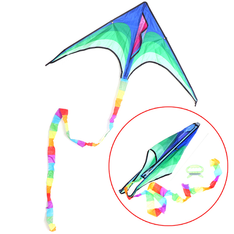 Large Delta Kite For Kids And Adults Single Line Easy To Fly Kite Handle Include ► Photo 1/6