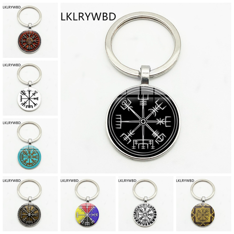 LKLRYWBD/Nordic Viking Convex Round Glass Pendant Key Chain Fashion Pop Pendant Keychain Popular Jewelry ► Photo 1/6