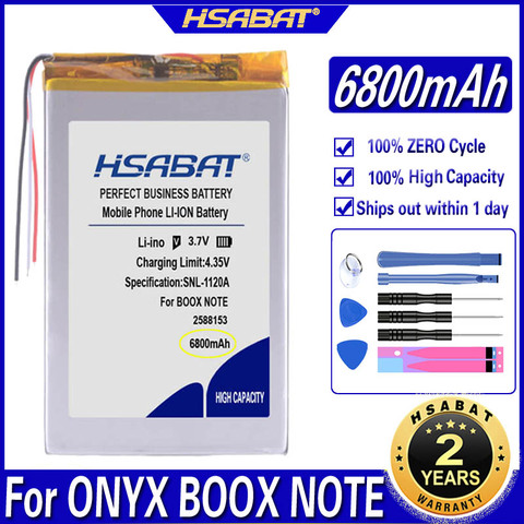 HSABAT BOOX NOTE 6800mAh Battery for ONYX BOOX NOTE,PRO,NOTE+ e-Book Li-po Rechargeable Accumulator Pack Batteries ► Photo 1/6