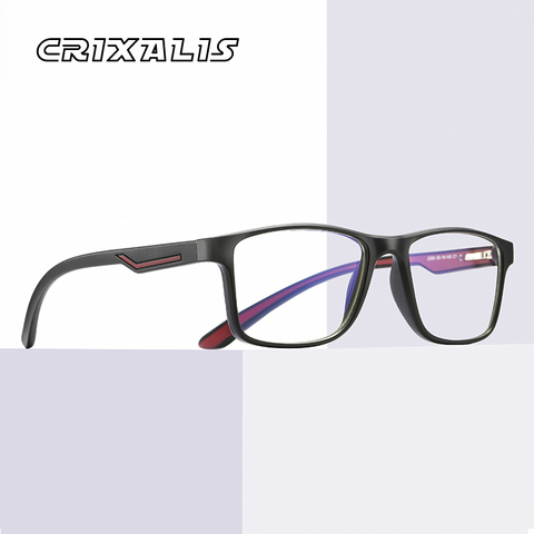 CRIXALIS Square Blue Light Blocking Glasses Men Ultralight TR90 Flexible Prescription sports Frame Computer Gaming Eyewear Male ► Photo 1/6