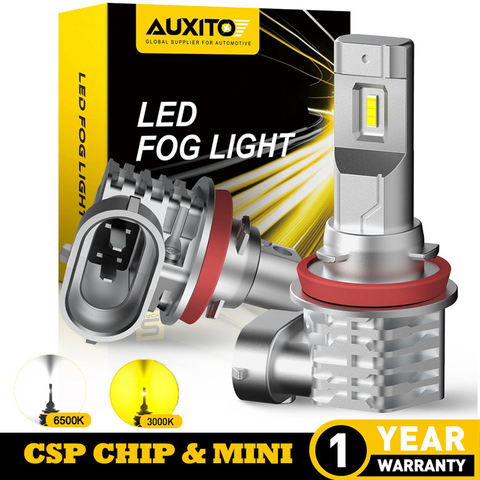 AUXITO 2Pcs 4000LM CANBUS H8 LED Fog Lights H10 H11 H16JP LED Bulb DRL Lamp for Audi Toyota Hyundai Kia Lexus Nissan 3000K 6000K ► Photo 1/6