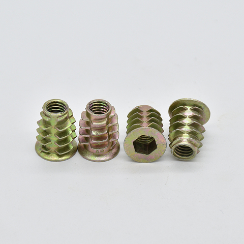 50Pcs M4 M5 M6 M8 Zinc Alloy Thread For Wood Insert Nut Flanged Hex Drive Head Furniture Nuts ► Photo 1/2