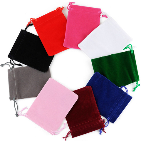 20pcs/lot 5x7cm 7x9cm 8x10cm 9x12cm Drawstring Velvet Bags Jewelry Packaging Bag Wedding Decoration Favor Pouches & Gift Bags ► Photo 1/6