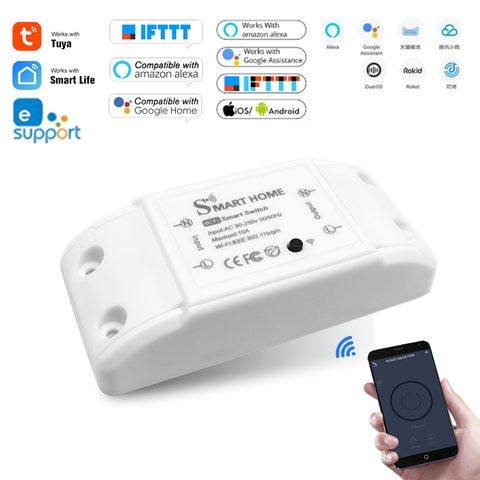Smart Home Wifi Wireless Remote Switch Breaker Domotica LED Light Controller Module Alexa Google Home Smartlife Tuya eWelink APP ► Photo 1/6